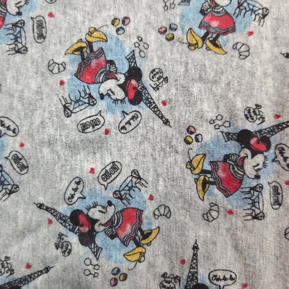 Disney Minnie Mouse Paris Eiffel Tower‎ Infinity Scarf Gray Jersey Knit Loop